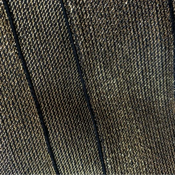 👗Gold and Black Disco Costume Bodycon Strapless Crop Top size Large - Picture 6 of 6